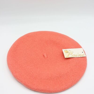 Classic beret in pure wool - Orange FS355