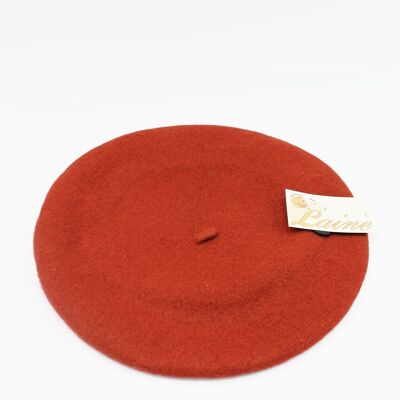Classic beret in pure wool - Rust FS303