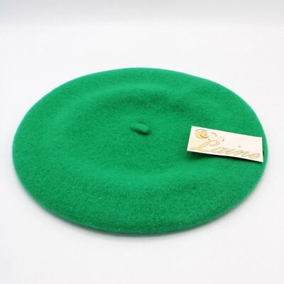Klassische Baskenmütze aus reiner Wolle - Grün FS316