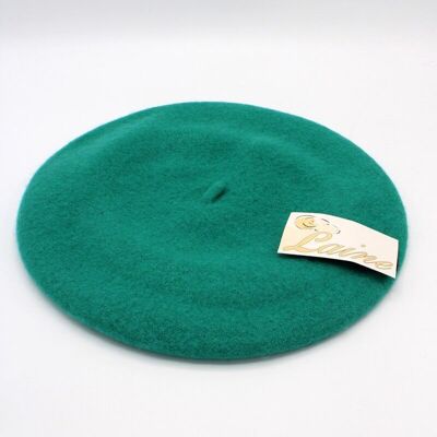 Klassische Baskenmütze aus reiner Wolle - Grün FS367