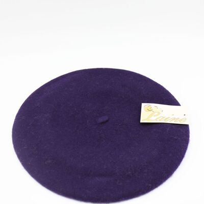 Klassische Baskenmütze aus reiner Wolle - Violet DD.Purple
