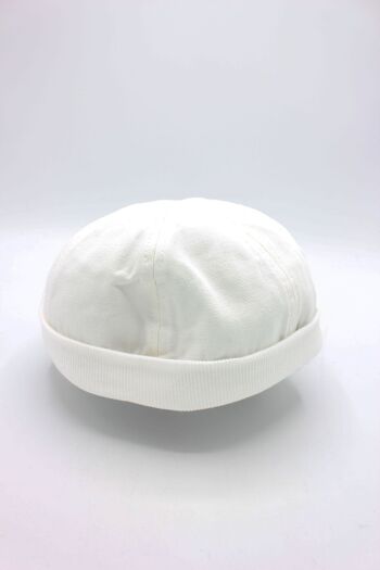 Bonnet Miki Docker Breton en coton - Blanc 2