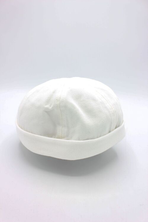 Bonnet Miki Docker Breton en coton - Blanc