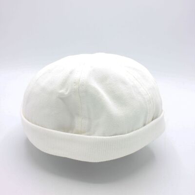 Miki Docker Breton cotton hat - White