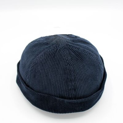 Sombrero de terciopelo de algodón portugués bretón Miki Docker - Azul marino