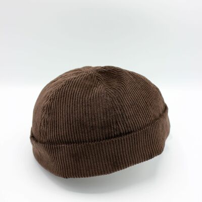 Miki Docker Bretonischer Hut aus Samt aus portugiesischer Baumwolle - Braun