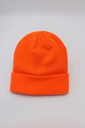 Classic Plain Beanie - Orange Vif 2