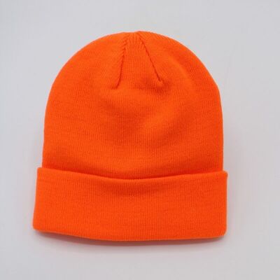 Classic Plain Beanie - Bright Orange