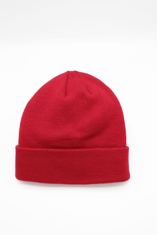 Bonnet Classique Uni - Rouge fonce