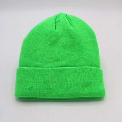 Plain Classic Beanie - Neon Green