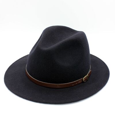Cappello Fedora Donna Invernale In Lana - Tinta Unita Con Fibbia, Taglia Unica Regolabile (56-58 Cm), Giallo