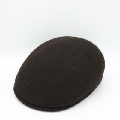 Classic Italian rounded cap in wool - Brown