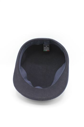 Casquette bombée Italien classique uni en laine - Marine 6