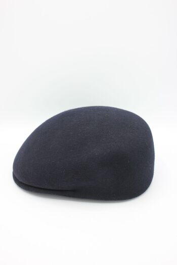 Casquette bombée Italien classique uni en laine - Marine 10