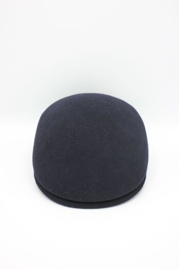 Casquette bombée Italien classique uni en laine - Marine 23