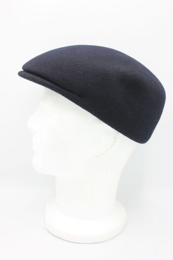 Casquette bombée Italien classique uni en laine - Marine 24