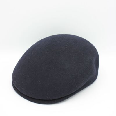 Classic Italian rounded cap in wool - Navy