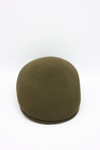 Casquette bombée Italien classique uni en laine - Kaki 19