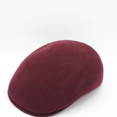 Classic Italian rounded cap in wool - Bordeaux