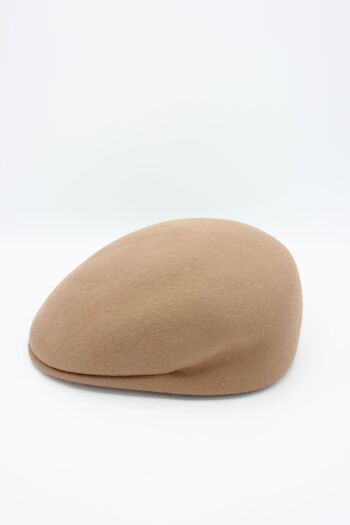 Casquette bombée Italien classique uni en laine - Camel 30