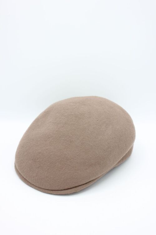 Casquette bombée Italien classique uni en laine - Beige