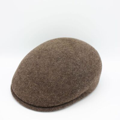 Classic Italian rounded wool cap - Brown