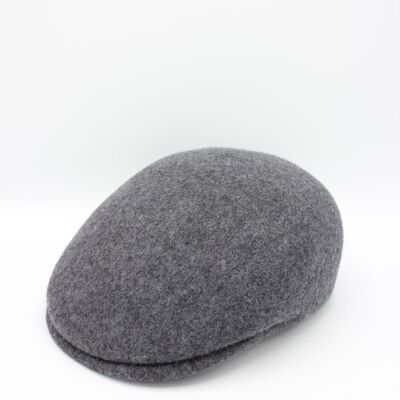 Classic Italian rounded wool cap - Dark gray