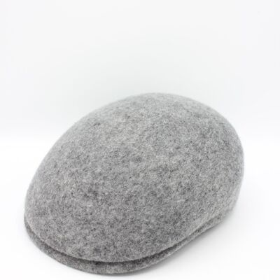 Classic Italian rounded wool cap - light gray