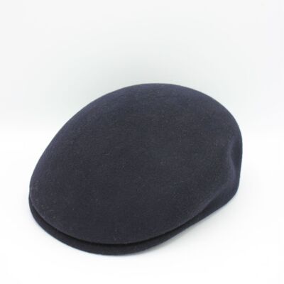 Classic Italian rounded wool cap - Navy