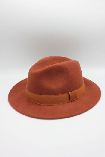 Chapeau Fedora en laine Waterproof Crushable avec ruban Ruggine 5