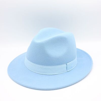 Chapeau Fedora en laine Waterproof Crushable avec ruban Celeste