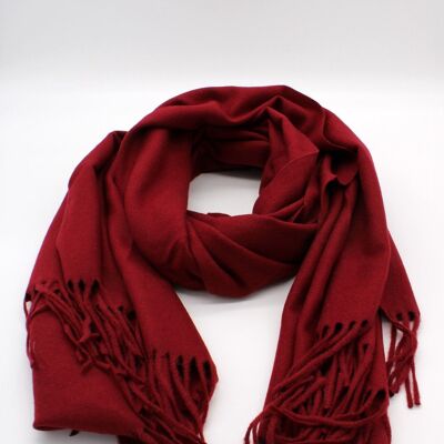 Plain cashmere sensation scarf - Dark burgundy