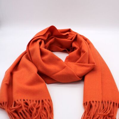 Pañuelo sensación cashmere liso - Naranja