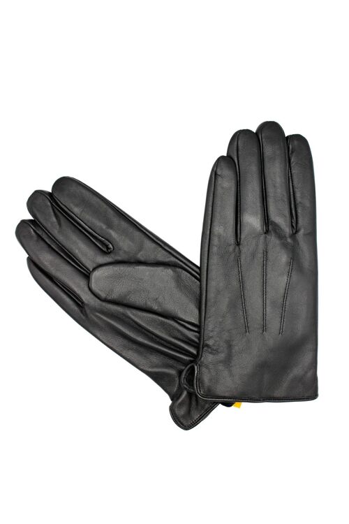 Gants en cuir doublé Polaire Homme - Noir