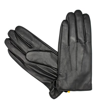 Men's Fleece Lined Leather Gloves - Black