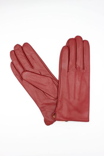 Gants en cuir doublé Polaire Femme - Bordeaux - 2