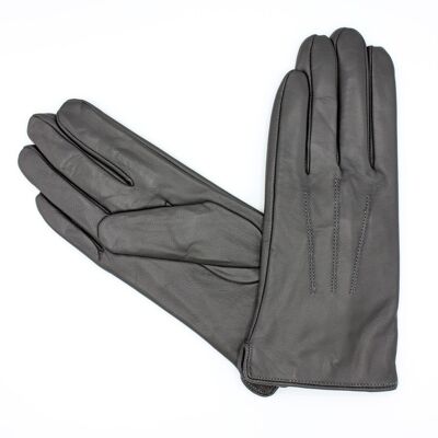 Women's Fleece lined leather gloves - Gray -