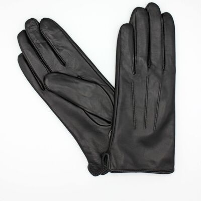 Women's Fleece lined leather gloves - Black -