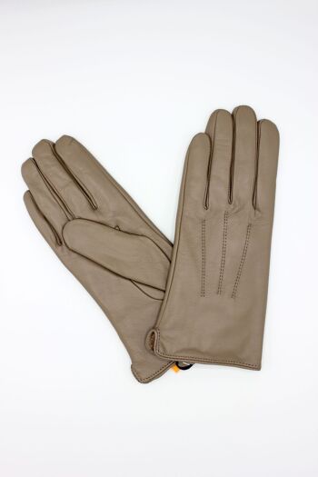 Gants en cuir doublé Polaire Femme - Taupe - 3