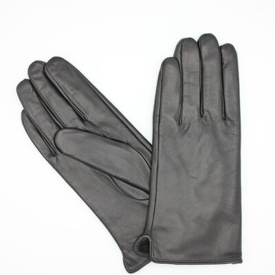 Fleece lined leather gloves Woman - Black