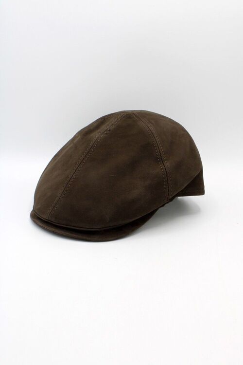 Casquette italienne Cuir 18260 - Marron