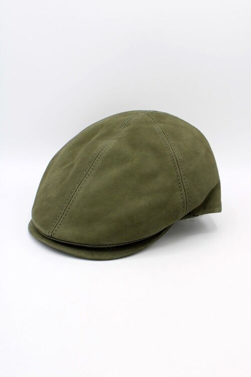 Casquette italienne Cuir 18260 - Kaki