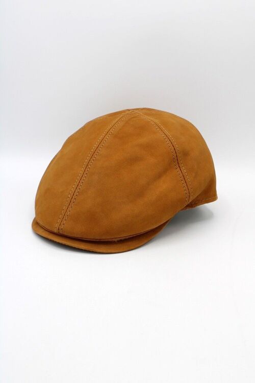 Casquette italienne Cuir 18260 - Camel