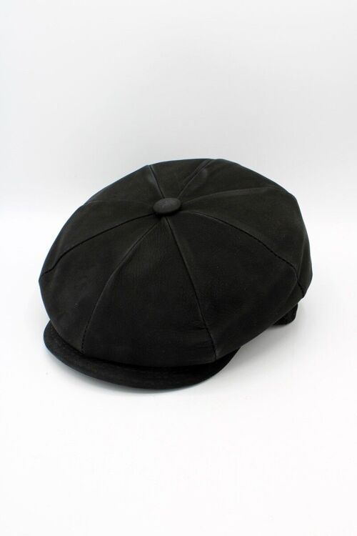 Casquette italienne Cuir 18259 - Noir