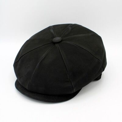 Italienisches Cap Leder 18259 - Schwarz