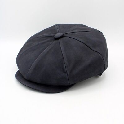 Italian Leather Cap 18259 - Navy