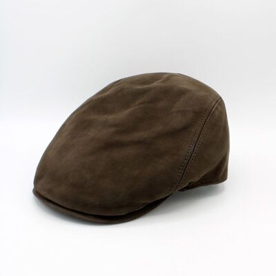 Italian Leather Cap 18258 - Brown
