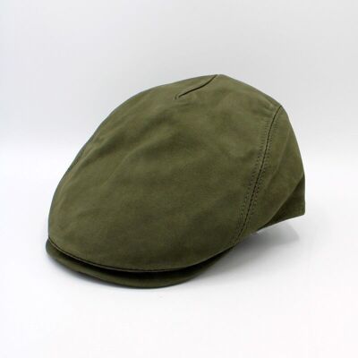 Italian Leather Cap 18258 - Khaki