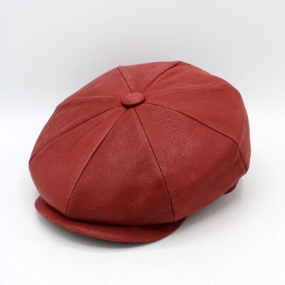 Italian Leather Cap 18257 - Burgundy