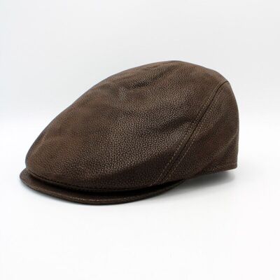 Cappellino in Pelle Italiana 18256 - Marrone